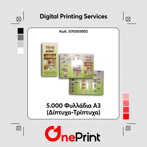 5.000 Φυλλάδια Α3 (Δίπτυχα-Τρίπτυχα)